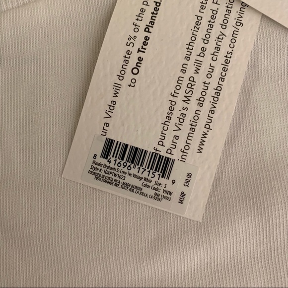 Pura vida be wild and wander oversized short sleeve crew neck t-shirt white - S - Picture 5 of 9